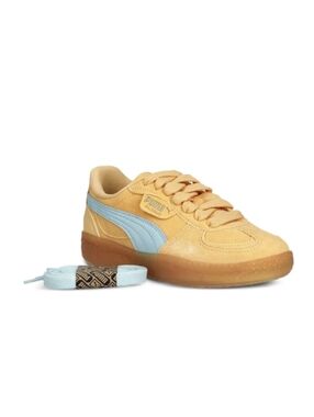 Puma Tan Suede Sneaker with Light Blue Formstrip